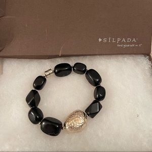Genuine Silpada bracelet. Black onyx and sterling silver. Never worn